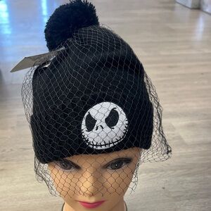 Black Beanie with Skull Design